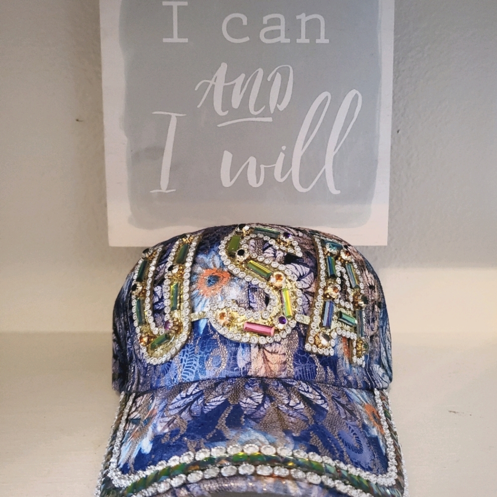 Amazing USA Blinged Cap